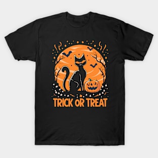 Trick or Treat Halloween Cat T-Shirt